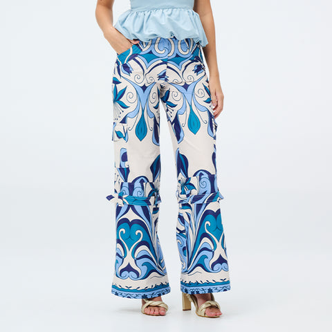Pantalón Simona Wide Mallorca Printed 98% Poliéster