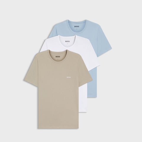 Pack de 3 Camisetas BOSS de Algodón con Logo Bordado Multicolor