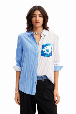 Camisa Desigual Patchwork En Rayas y Flores