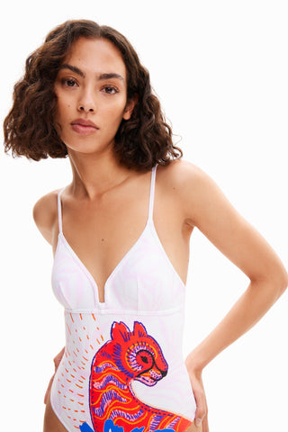 Traje de Baño Entero Desigual Strappy Cat