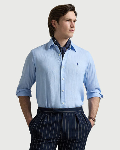 Camisa En Lino POLO Ralph Lauren Manga Larga Custom Fit