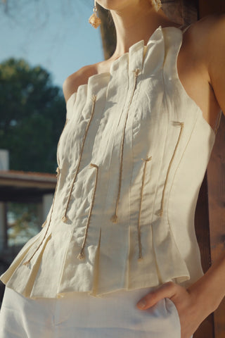 Top Costa Faride en lino natural