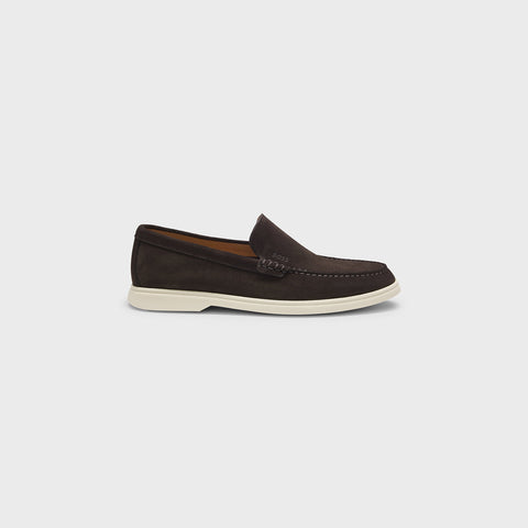 Mocasines BOSS con logotipo en relieve - Marrón oscuro