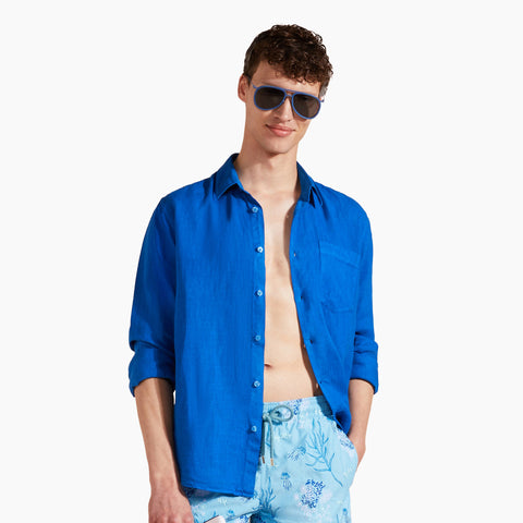 Camisa en lino Vilebrequin Regular Fit Caroubis