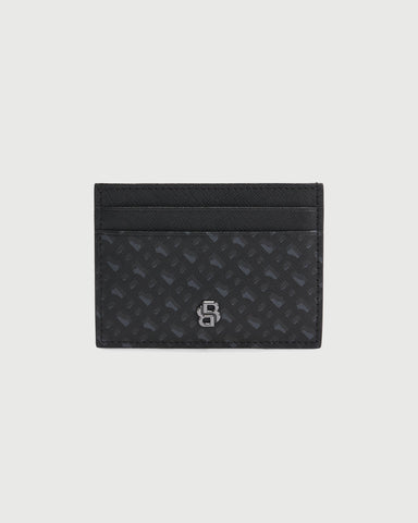 Tarjetero Boss con monograma y ribete de doble B