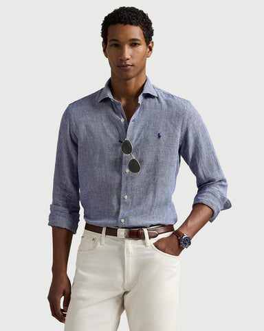 Camisa En Lino Ultra Ligero POLO Ralph Lauren Manga Larga Custom Fit