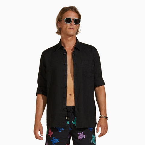 Camisa en lino Vilebrequin Regular Fit Caroubis