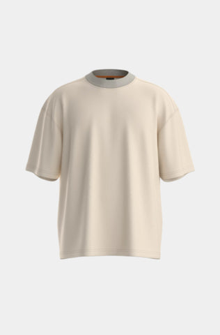 T-Shirt BOSS Oversize en Algodón con Stretch Color Beige