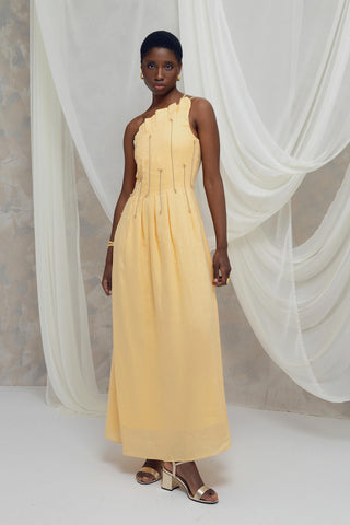 Vestido Maxi Justina En Lino Natural