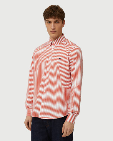 Camisa Harmont & Blaine Poplin Con Rayas Regular Fit