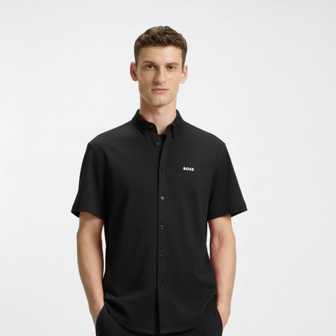 Camisa BOSS manga corta regular fit de algodón Dinamico con Stretch