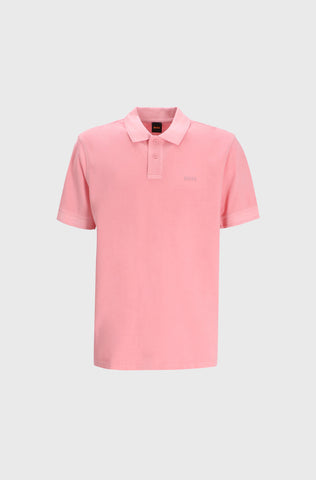 Polo Shirt BOSS Regular Fit de piqué de algodón con estampado de logotipo