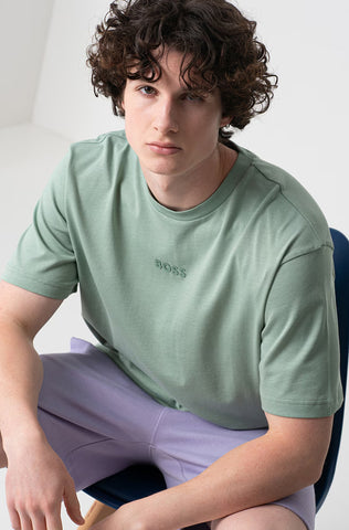 Suéter BOSS Oversize Fit de jersey de algodón con logotipo tonal