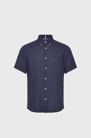 Camisa Boss de lino Manga corta Button Down Slim fit
