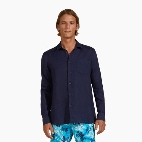 Camisa en lino Vilebrequin Regular Fit Caroubis