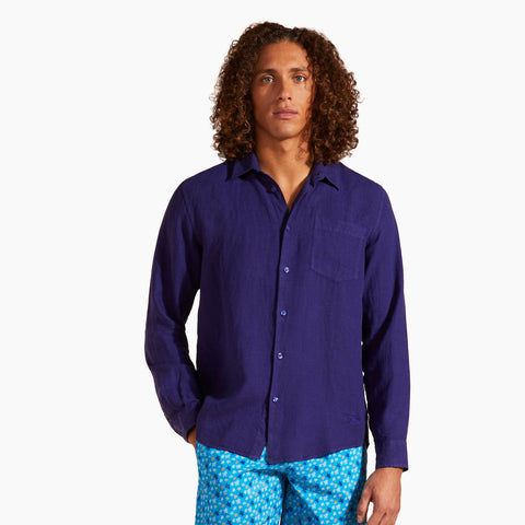 Camisa en lino Vilebrequin Regular Fit Caroubis