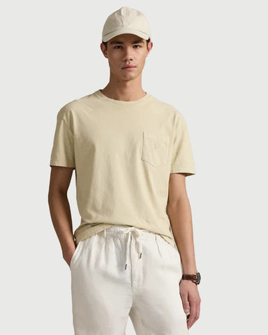 T-Shirt POLO Ralph Lauren Custom Fit Con Bolsillo y Pony Bordado