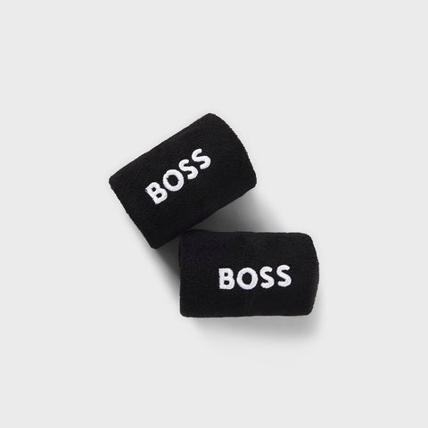 Muñequeras Deportivas BOSS de mezcla de algodón con logotipo bordado
