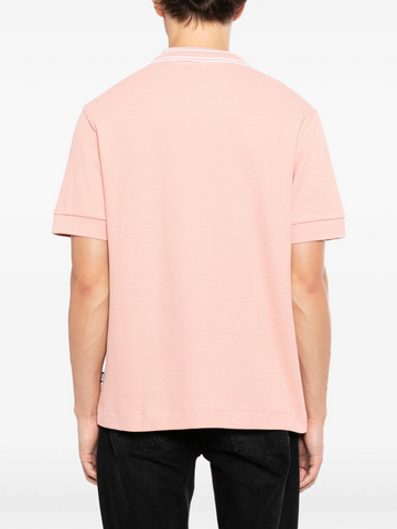 Polo BOSS de Punto con Cuello en Contraste - Rosa