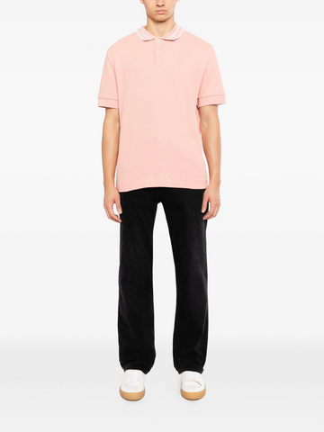 Polo BOSS de Punto con Cuello en Contraste - Rosa