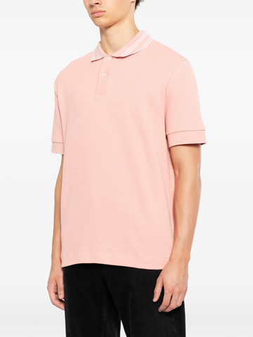 Polo BOSS de Punto con Cuello en Contraste - Rosa