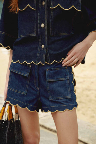 Short Denim Bordado FARM Rio