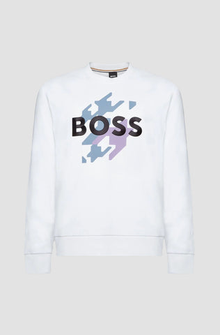 Sweater Boss Regular Fit En Algodón Con Ilustración De Temporada