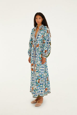 Vestido Maxi Farm Rio flora tile maxi dress