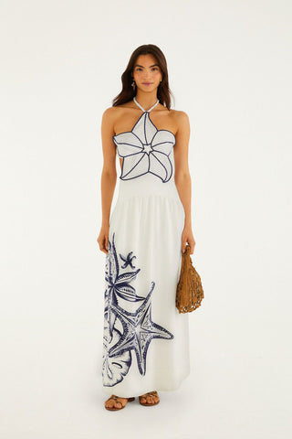 Vestido Maxi Blanco Estrella de Mar FARM Rio