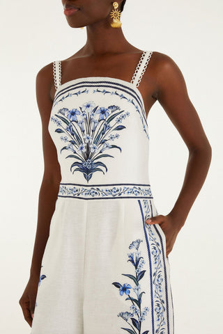 Enterizo Palazzo Estampado Floral Azul FARM Rio