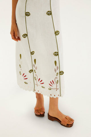 Vestido Midi Floral Bordado FARM Rio