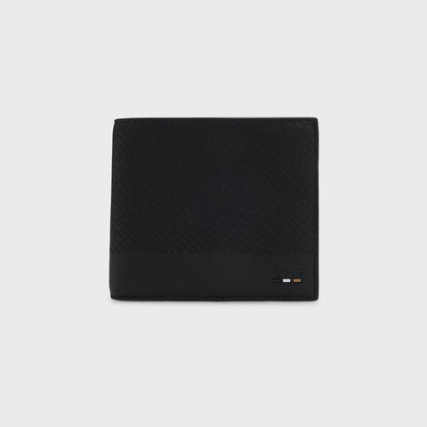 Cartera BOSS Negra Monogram de Piel Regenerada