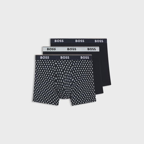Pack de 3 Bóxers BOSS BoxerBr 3P Power Des de Algodón Elástico – Negro