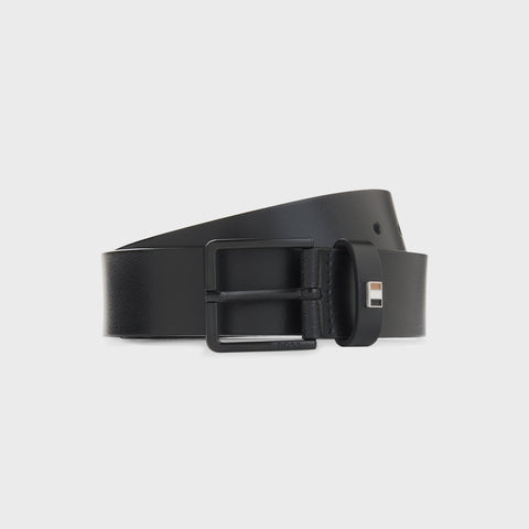 Correa BOSS Ther-B-Flag de Piel Italiana – Negro