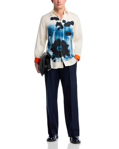 Camisa Paul Smith Slim Fit Lyocell con Arte Field Flowers