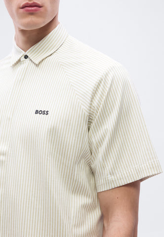 Camisa Mangas Cortas BOSS de Rayas regular fit algodón con Stretch