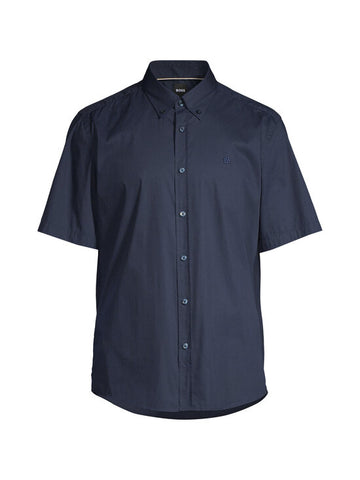 Camisa BOSS de Manga Corta en Algodón - Azul Marino
