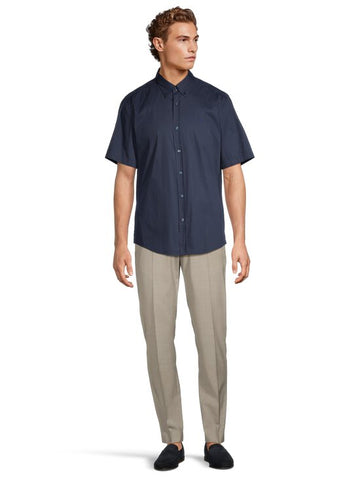 Camisa BOSS de Manga Corta en Algodón - Azul Marino