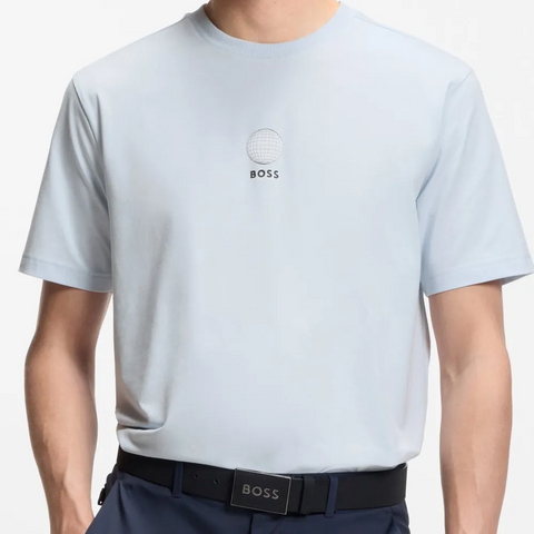 Camiseta BOSS Golf para Hombre con Logo Gráfico - Azul Claro