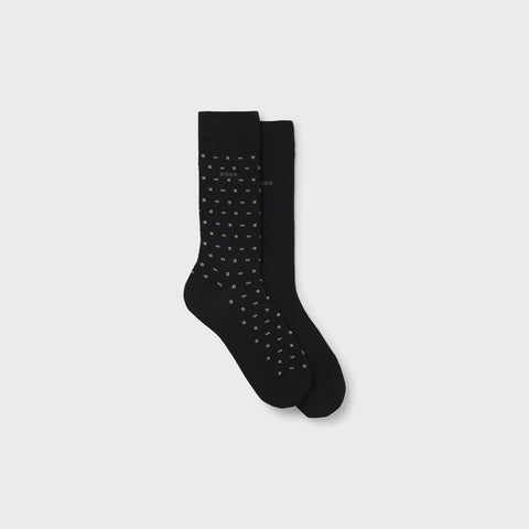 Set de 2 Pares de Calcetines BOSS de Algodón Mercerizado - Negro
