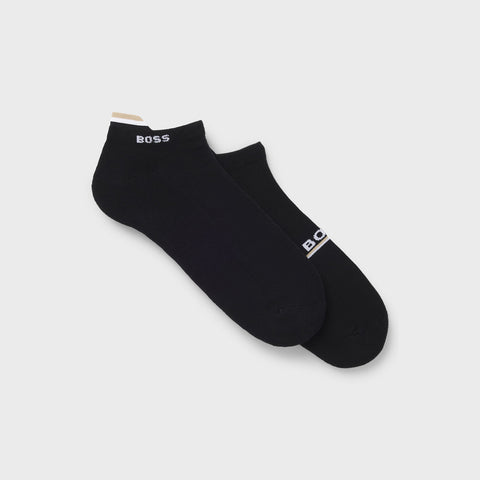 Pack de 2 media deportivas BOSS de Algodón con Logo - Negro
