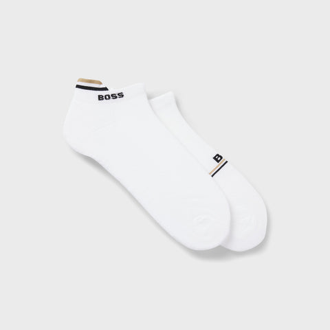 Pack de 2 media deportivas BOSS de Algodón con Logo - Blanco