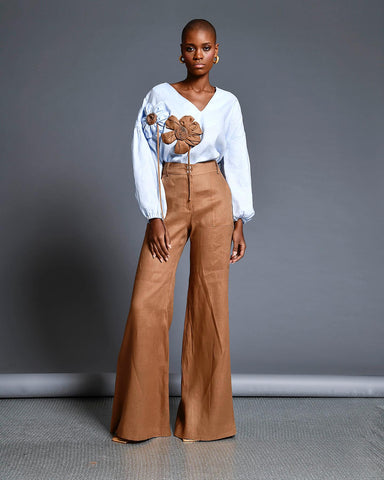 Set Neylan Top + Pantalón En Lino Diseñadora Olga Lucia Cortes