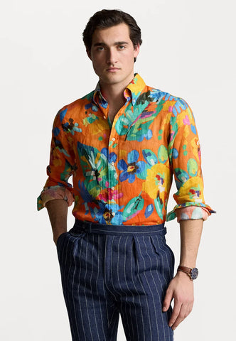 Camisa En Lino Con Print Floral POLO Ralph Lauren Classic Fit