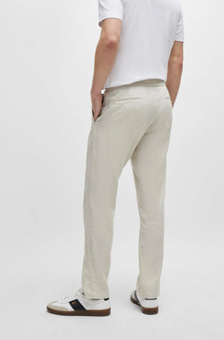 Pantalón En Lino Boss Tapered Fit