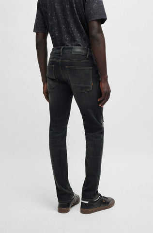 Jeans Boss Slim Fit Acabado Súper Suave En Negro Delaware