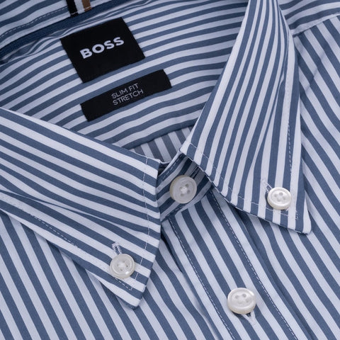Camisa Boss Slim fit De Rayas Finas Con Logo Bordado