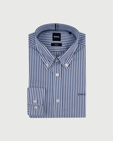 Camisa Boss Slim fit De Rayas Finas Con Logo Bordado