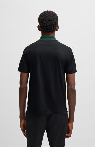 Polo BOSS Slim fit de algodón mercerizado con rayas en el cuello