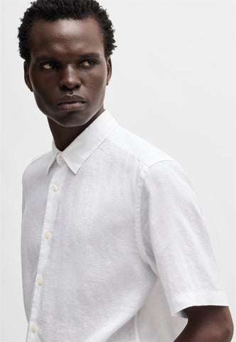 Camisa Boss Regular Fit Manga corta En lino